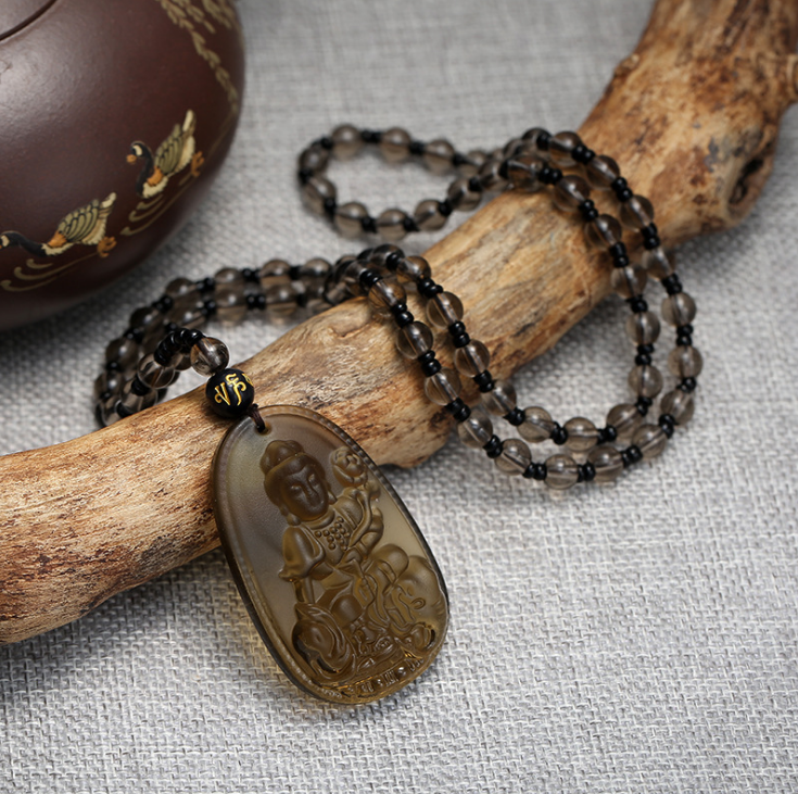 Obsidian Eight Great Guardian Necklace