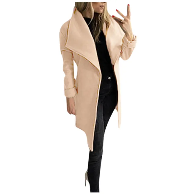 New women's long super thick wool coat Apricot - Shop at LoveMi