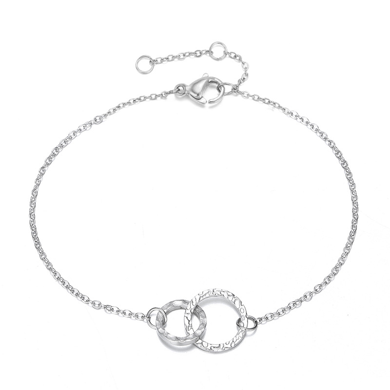 DIY Stainless Steel Bracelet Double Big Small Round Circle Infinity Chain