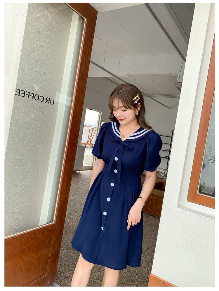 Navy Collar Dot Dress, picture 9 of 9