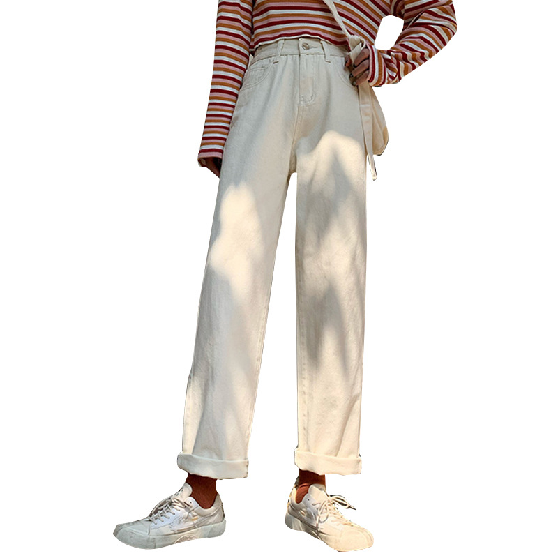 Fall/winter loose straight-leg women's jeans