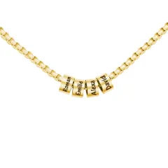 Stainless steel beaded necklace - Gold - View 1