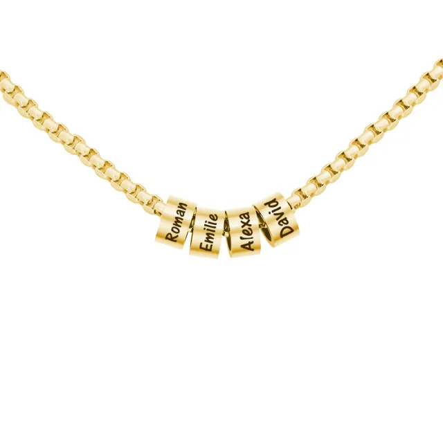 Stainless steel beaded necklace Gold - Shop at LoveMi