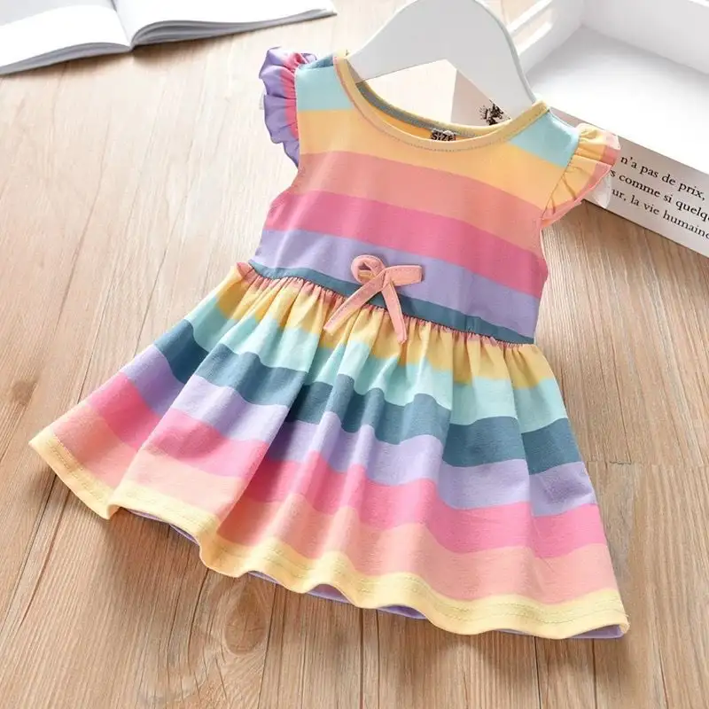 Children's rainbow sleeveless dress