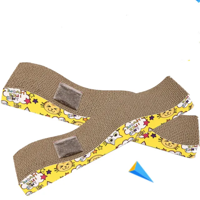 Wave type cat scratcher corrugated paper Yellow - Shop at LoveMi