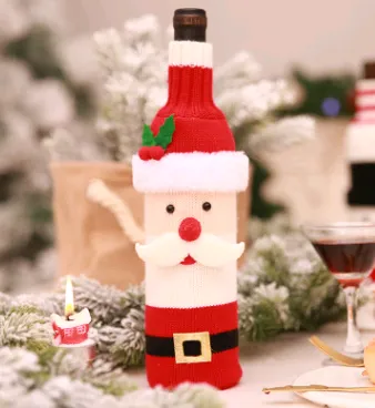 Christmas decoration wine bottle set champagne red wine creative wine set hotel restaurant holiday layout Elderly - Shop at LoveMi