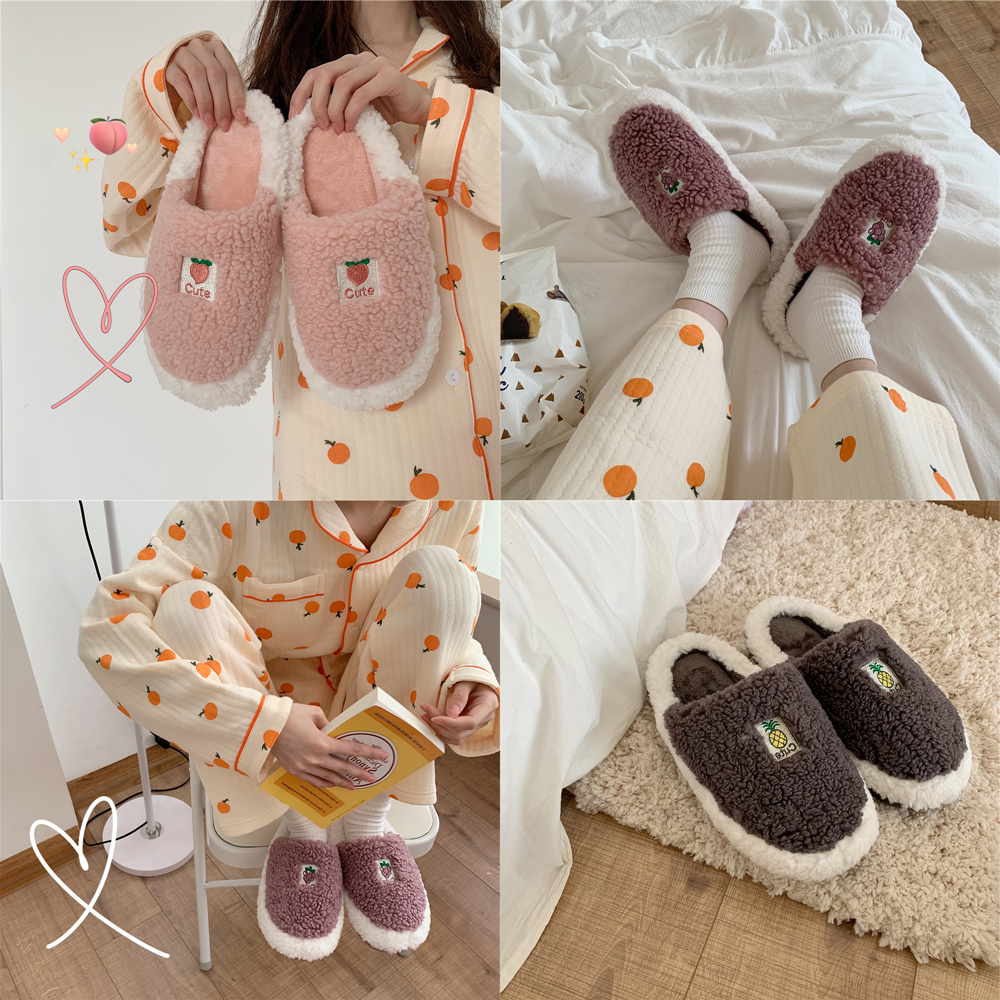 Girl heart cotton slippers
