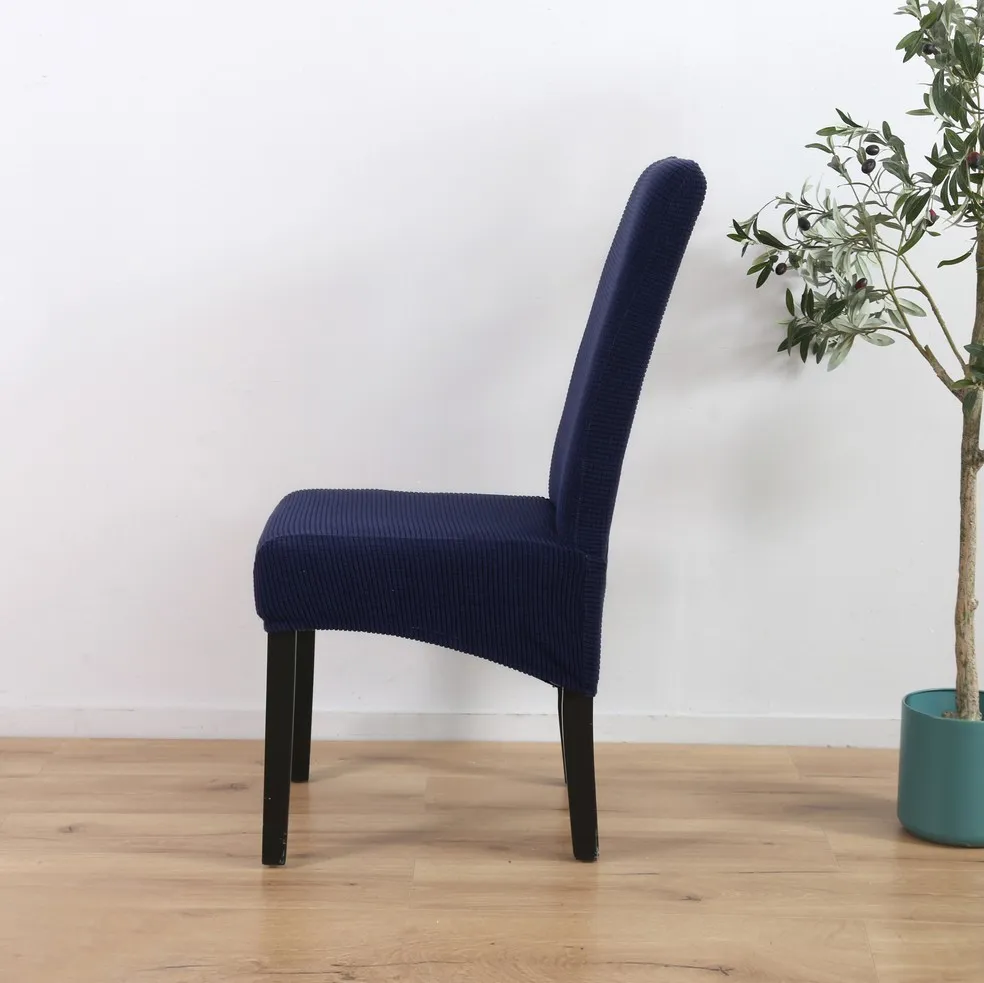 Large slanting knit padded chair cover - Navy