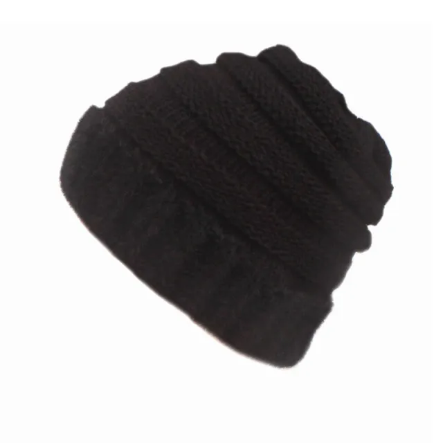 New ponytail knitted hat Black - Shop at LoveMi