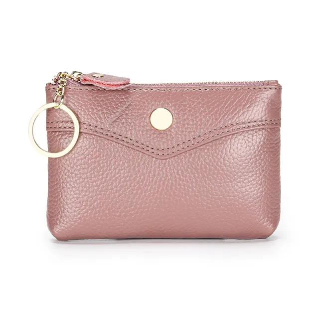 Short mini leather coin purse Purple - Shop at LoveMi