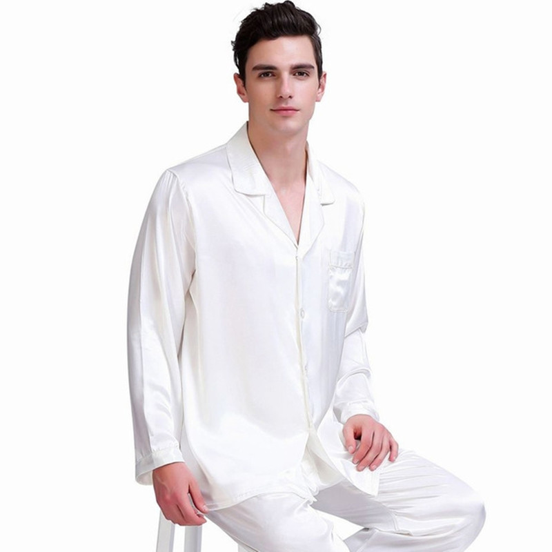 Solid color home wear men's winter pajamas