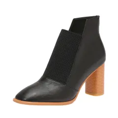 Fashion color matching series set foot Martin boots - Black - View 1