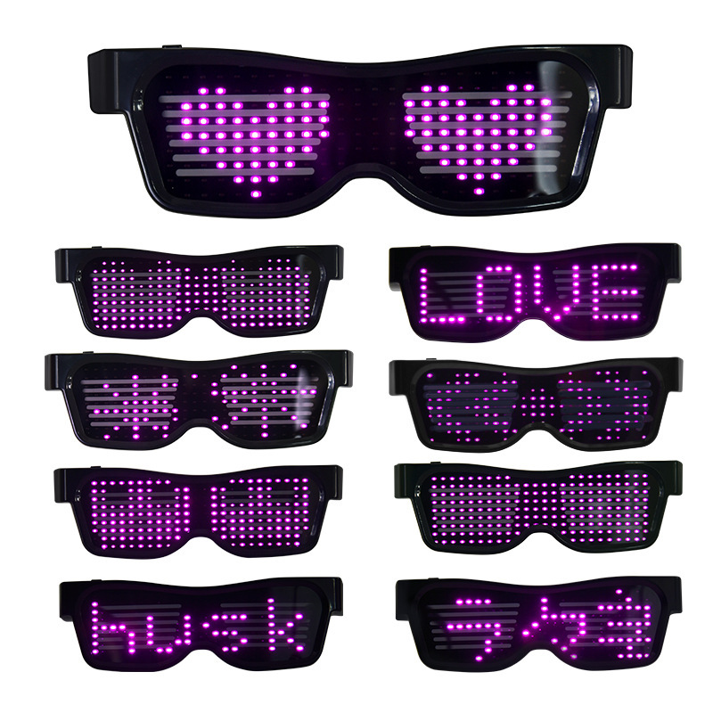 Bluetooth connected luminous glasses led shutter atmosphere Sunglasses — foto 3