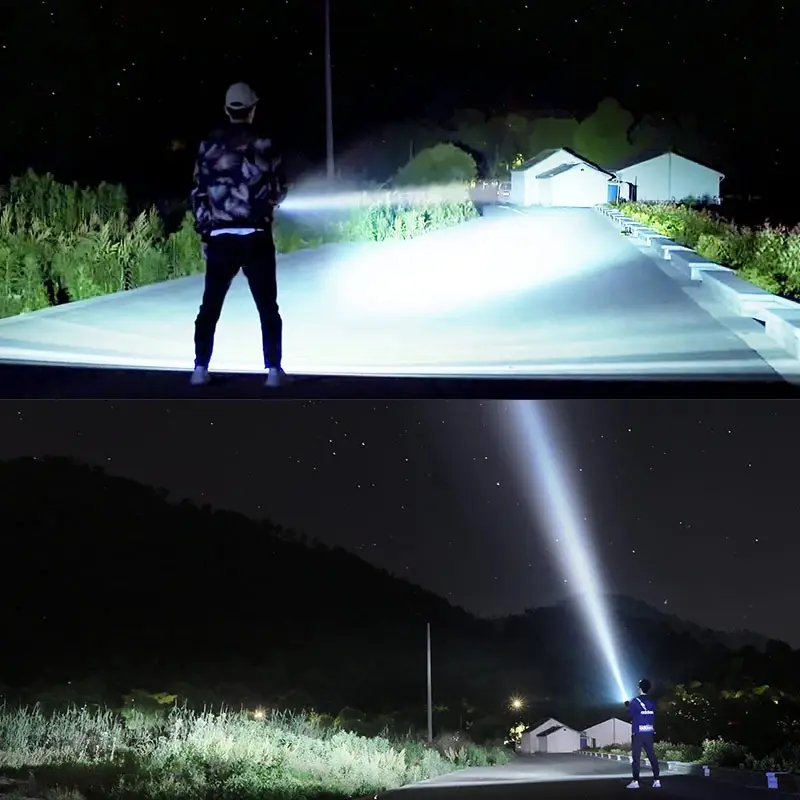 Strong Flashlight Focusing Led Light Rechargeable Super
