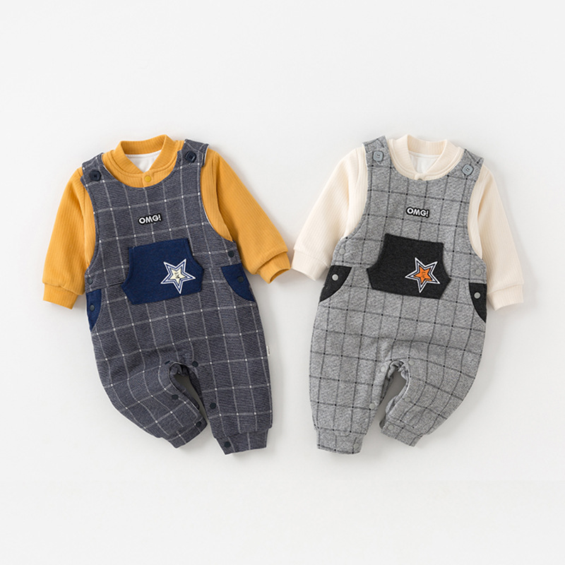 Boy's thin cotton bib suit