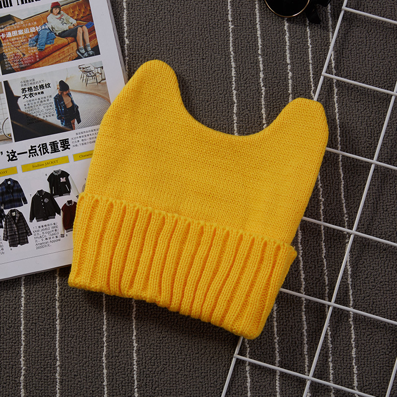 Cat ears Korean woolen hat