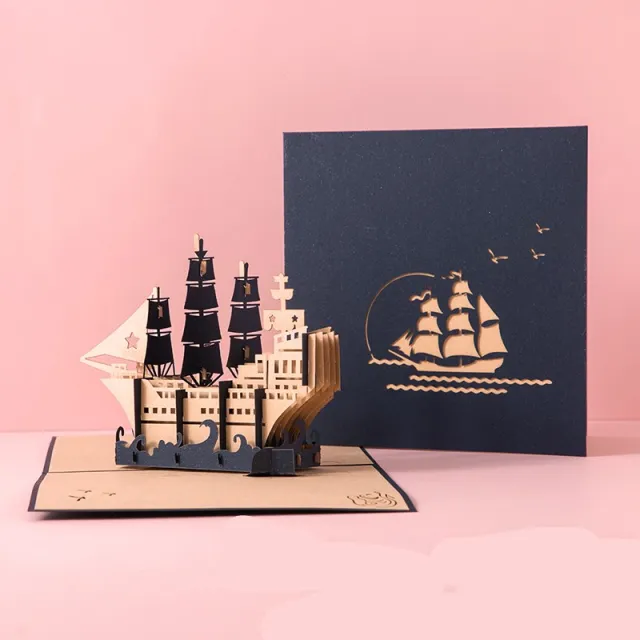 3D Laser Cut Handmade Sakura Kissing Lover Paper Invitation Greeting Card Sail - Shop at LoveMi