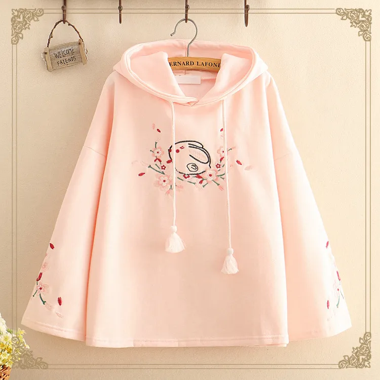 Flared Sleeve Sweatshirt Jacket - Pink