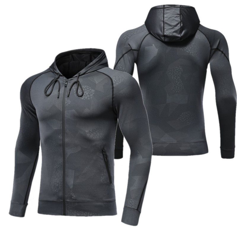 Zip Cardigan Hooded Long Sleeve Custom Sports Jacket