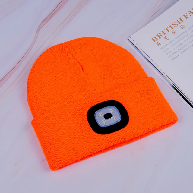 LED luminous knitted hat Orange - Shop at LoveMi