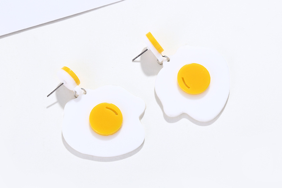 Hot Selling  Party Fashion New Cute Baby Eggs Acrylic Earrings Cute Cartoon Fried Egg Funny Earring Women Accessories