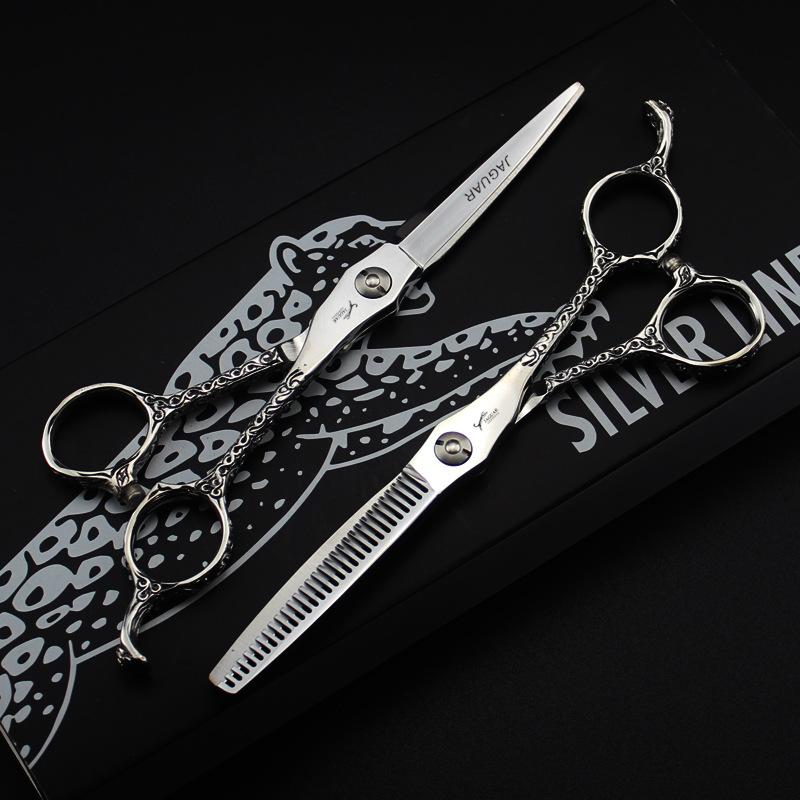 Leopard style hair scissors