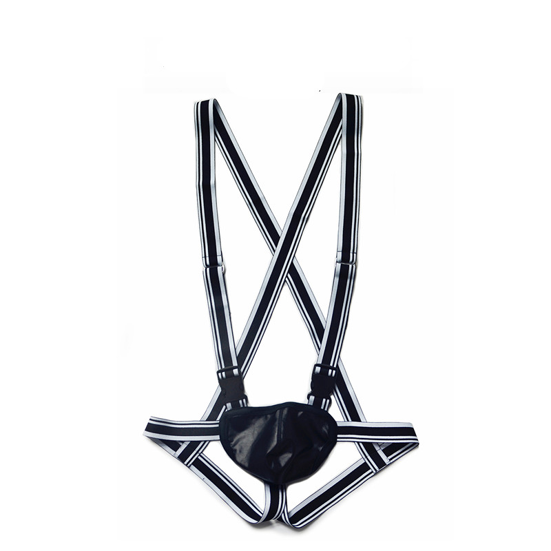 Fashionable low waist sexy imitation leather men's shorts Black - Shop at LoveMi