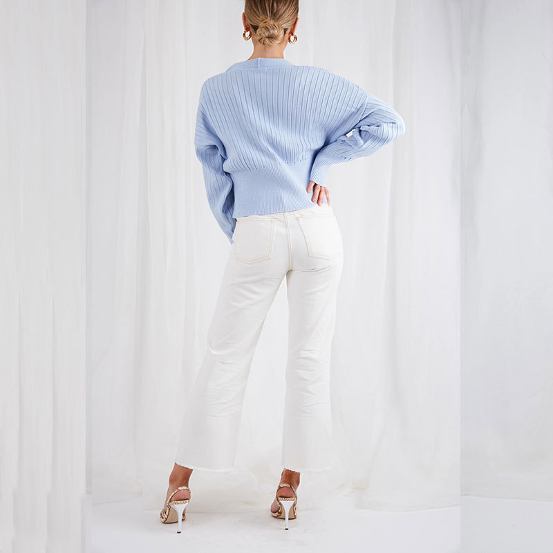 Solid color button cardigan sweater