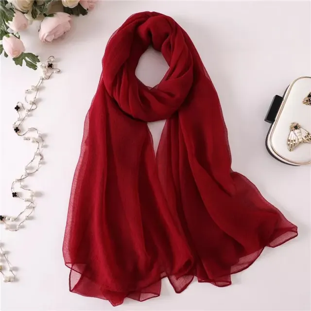Long shawl beige scarf Red Wine - Shop at LoveMi