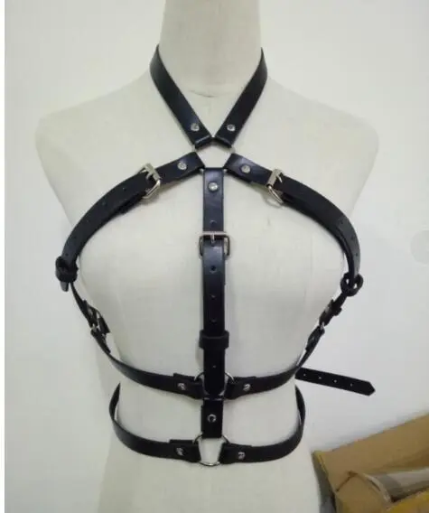 Gothic women's crop top stockings bra bondage cluster harness leg prom dress Upper Body - Shop at LoveMi