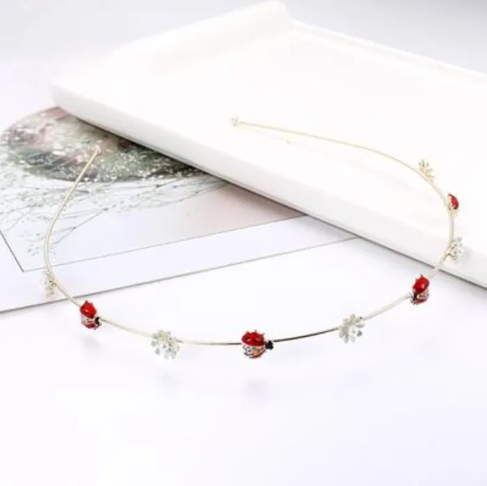 Starfish shell imitation pearl headband female sweet simple headdress net red press hairpin - Ladybug 557