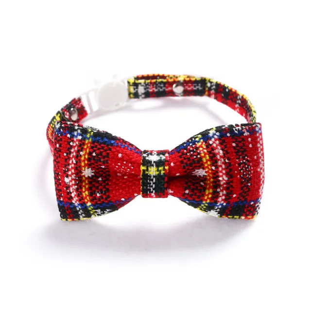 Snowflake Christmas Red Plaid Adjustable Pet Bow Tie 1Style - Shop at LoveMi
