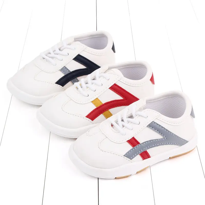 Front lace toddler rubber-soled shoes
