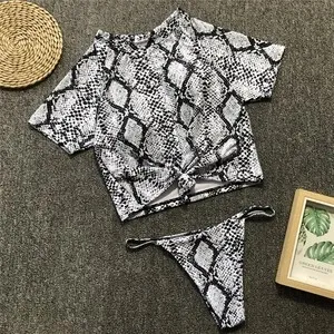 Knotted split swimsuit Grey - Shop at LoveMi