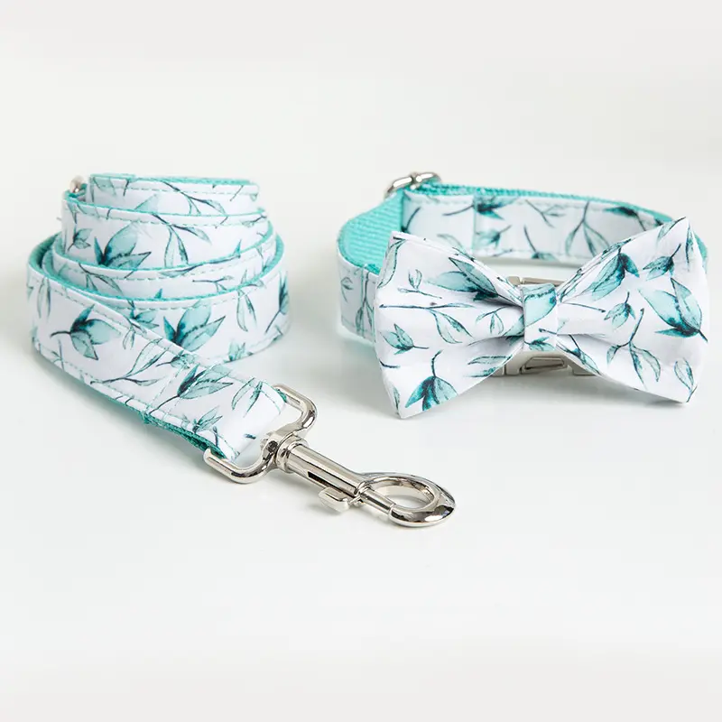 Personalized Adjustable Tree Leaf Printed Dog Collar