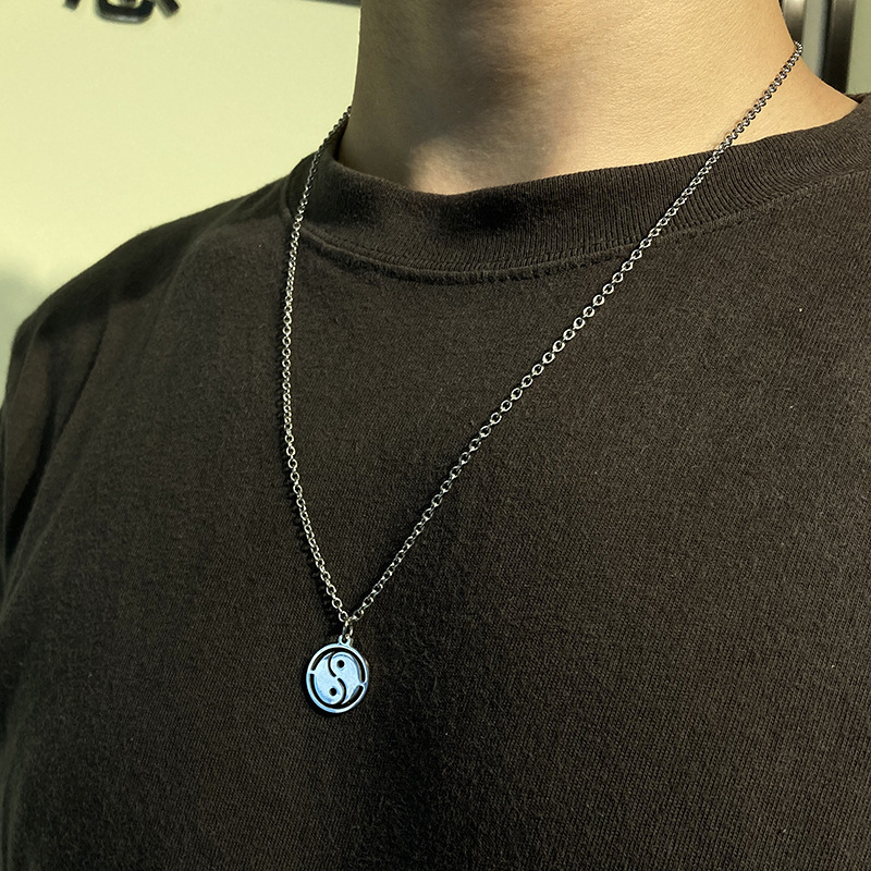 Necklace Stainless Steel Tai  Bagua Pendant