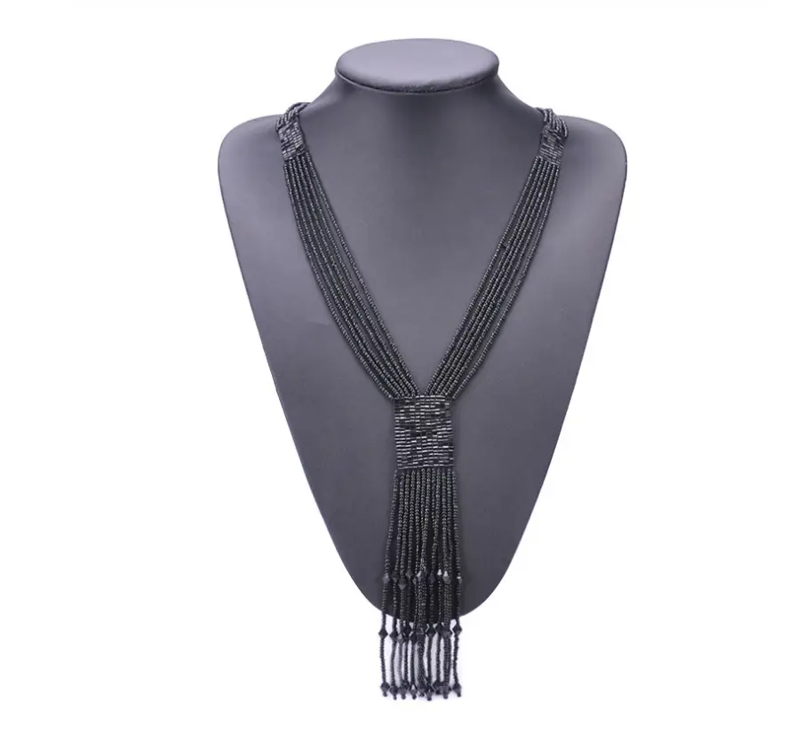 Bohemian long tassel necklace