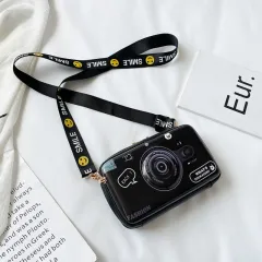 Personalised camera shape children's messenger bag - Black - View 1