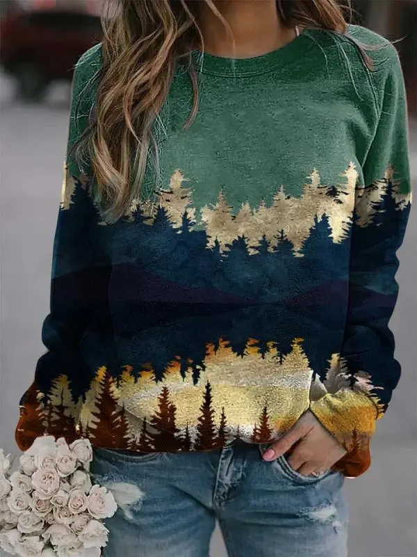 Landscape digital printing sweater 6 Style - Shop at LoveMi