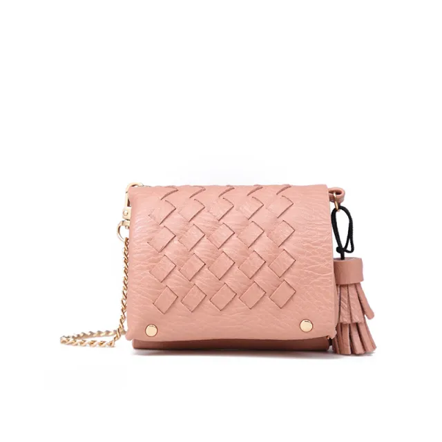 Korean woven mini coin purse Pink - Shop at LoveMi
