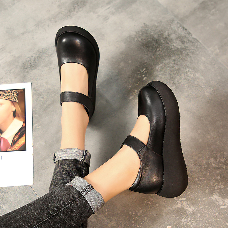 First layer cowhide heighten shoes