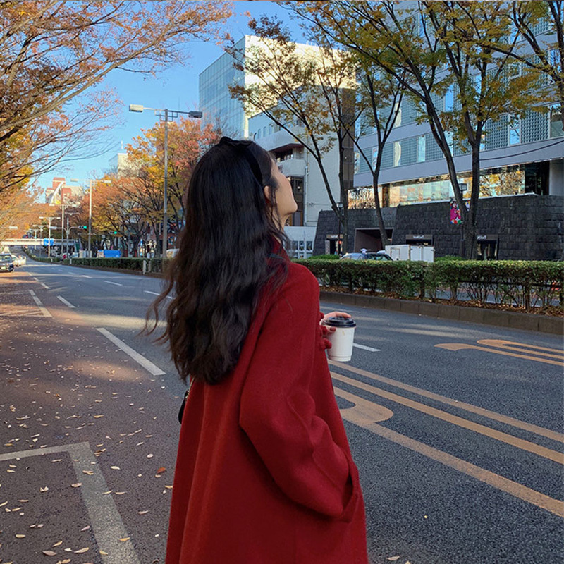 Hepburn loose double face cashmere fur coat