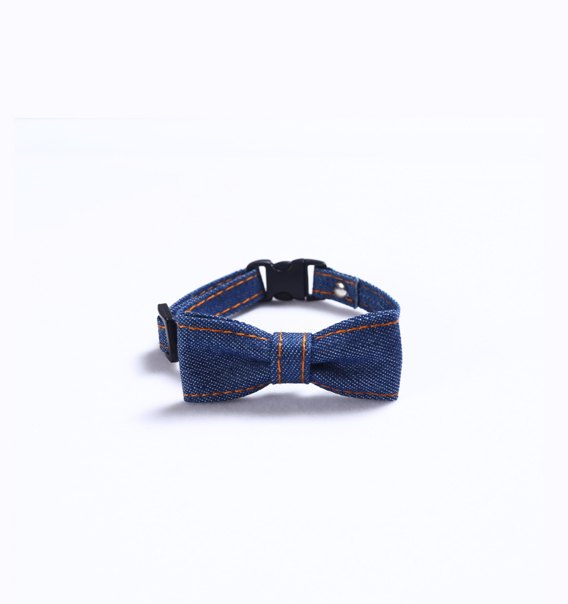 Deep denim small bow