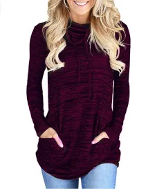 Loose sweatshirt with pockets and pile collar - Fuchsia-L - View 1