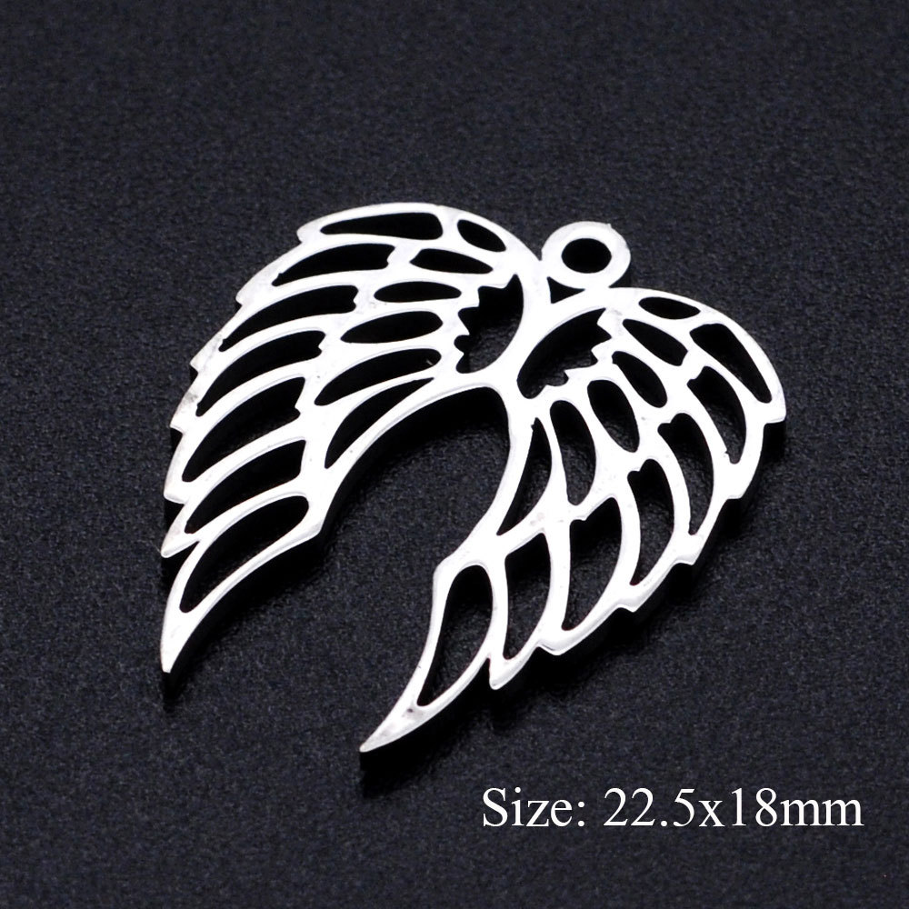 Titanium steel hollow wings pendant women fashion