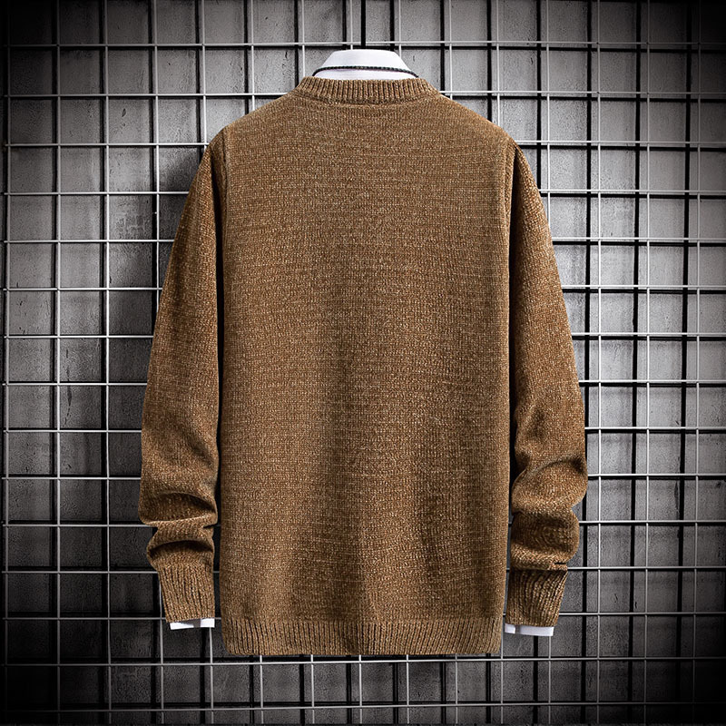 Round neck pullover jacquard sweater men's bottoming shirt