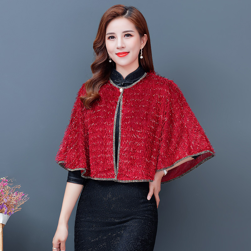 Cheongsam shawl women short cape round neck