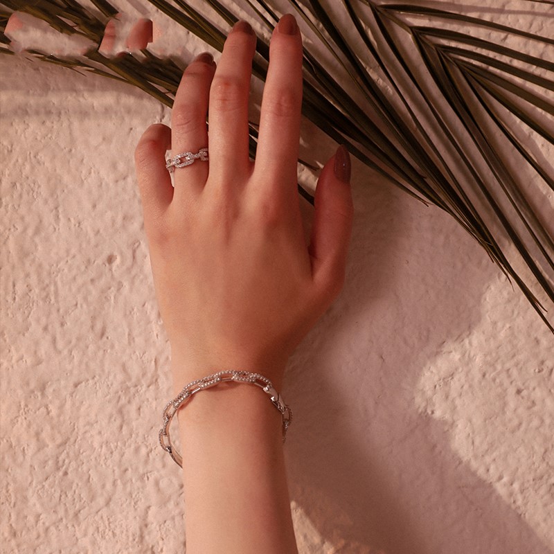 Korean simple personality chain ring