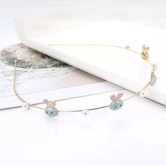 Starfish shell imitation pearl headband female sweet simple headdress net red press hairpin - Single Rabbit 548