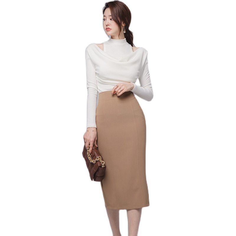 Temperamental light familiar slim knit bottom sweater